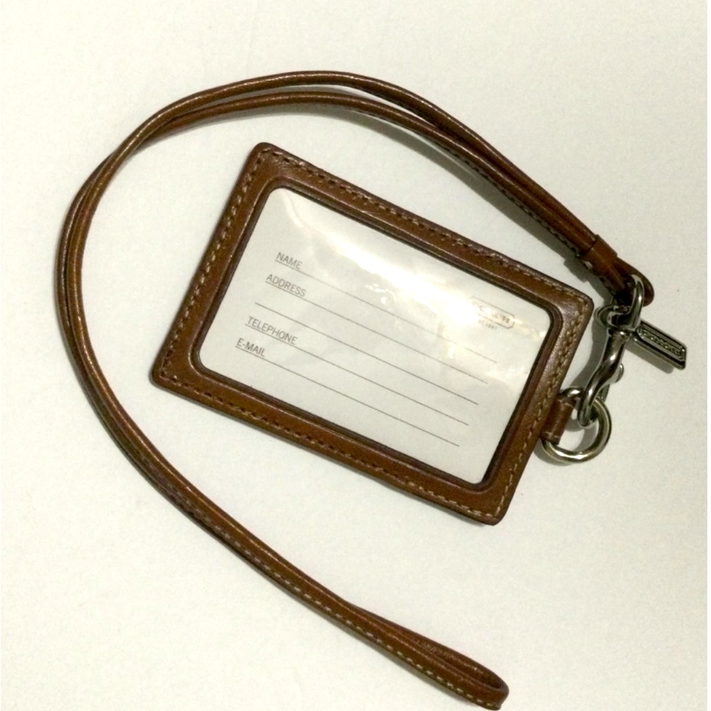 NWT New COACH Dark & Medium Brown ID Lanyard Case - Picture 4 of 6